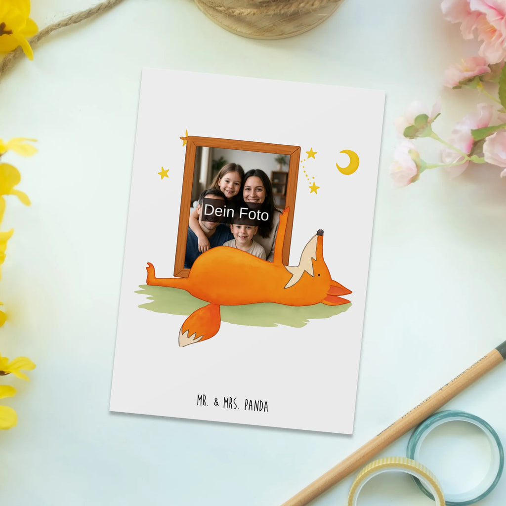 Personalizowana pocztówka ze zdjęciem lis Gwiazdy Design Personalisierte Foto Postkarte, Fuchs, Füchse, tröstende Worte, Spruch positiv, Spruch schön, Romantik, Always Look on the Bright Side of Life