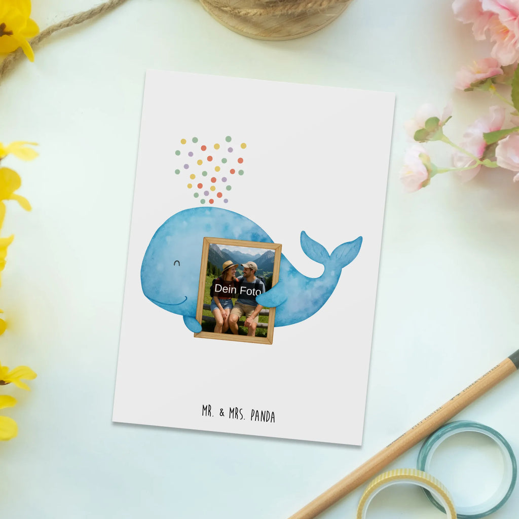 Personalized Photo Postcard whale confetti Design Personalisierte Foto Postkarte, Meerestiere, Meer, Urlaub, Wal, Konfetti, Wale, Motivation, Neuanfang, Trennung, Diät, Abnehmen, Neustart, Lebensabschnitt, Geburtstag