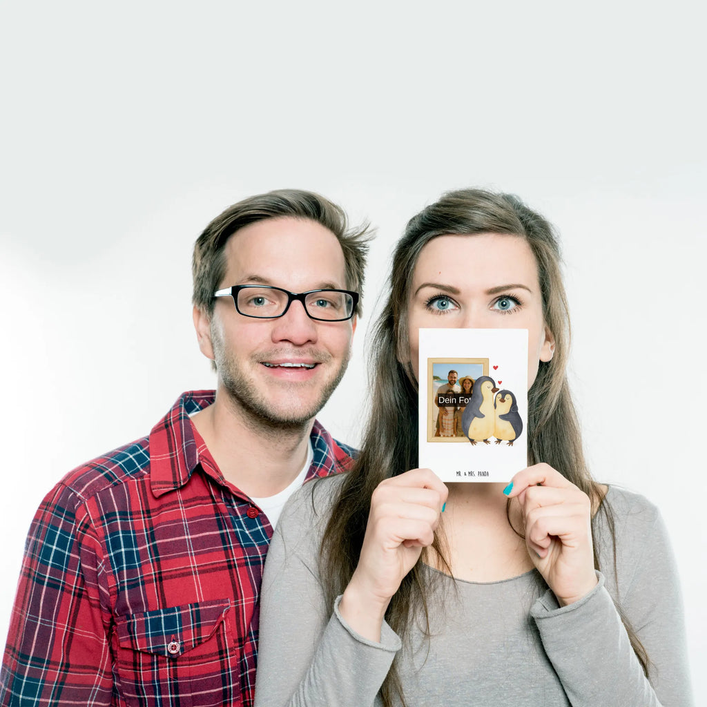 Personalizowana pocztówka ze zdjęciem Pingwin przytulać Design Personalisierte Foto Postkarte, Pinguin, Liebe, Hochzeitstag, Jahrestag, Verlobung, Liebesgeschenk, Hochzeit, Hochzeitsgeschenk, Liebesbeweis, Liebespaar