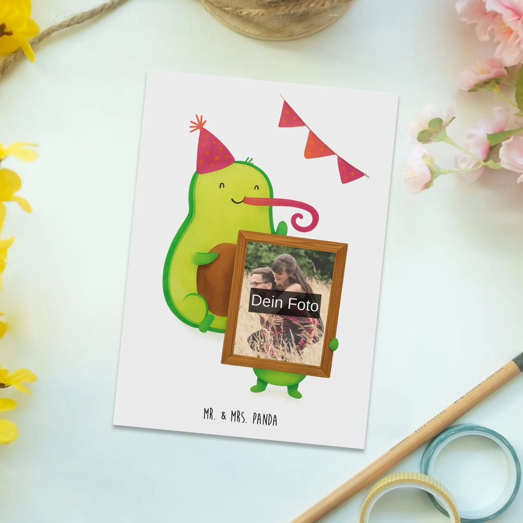 Personalizowana pocztówka ze zdjęciem Awokado Czas na imprezę Design Personalisierte Foto Postkarte, Avocado, Veggie, Vegan, Gesund