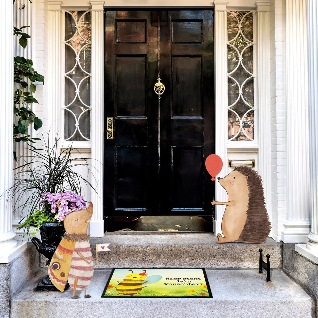 Personalized doormat bee happy Design Bedrucken, Personalisieruung, Wunschnamen, Haustürmatte personalisiert, Türvorleger mit Namen, Fußmatte mit Namen, Personalisierte Fußmatte, Türvorleger personalisiert, Fußmatte bedrucken, Namensfussmatte, Personalisiert, Biene, Wespe, Hummel