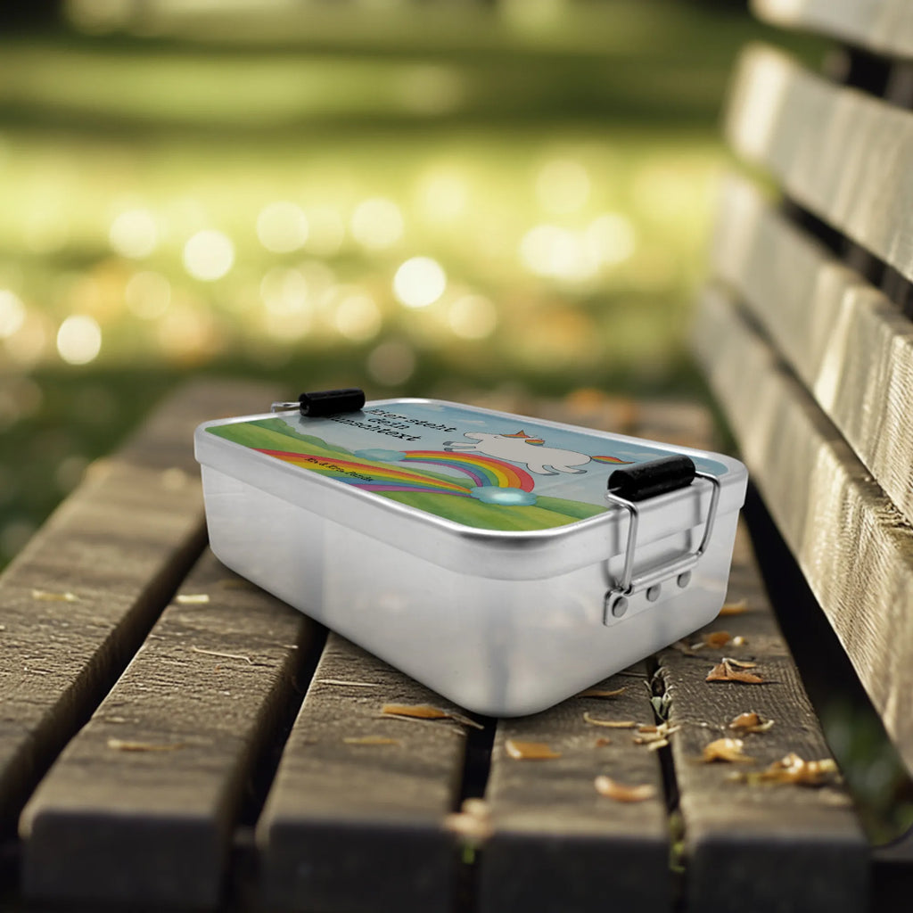 Spersonalizowany metalowy pojemnik na lunch jednorożec tęcza Design Brotbox, Brotbox mit Namen, Geschenk mit Namen, Brotdose mit Namen, Schule, Uni, Brotdose, Kindergarten, Einhorn, Einhörner, Einhorn Deko, Unicorn, Glitzer, Regenbogen, Einhornpower, Erwachsenwerden, Einhornautobahn