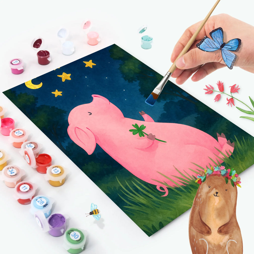 Malowanie według numerów świnia Szczęście Design Motywy zwierzęce, dobra energia, zabawne powiedzonka, zwierzęta