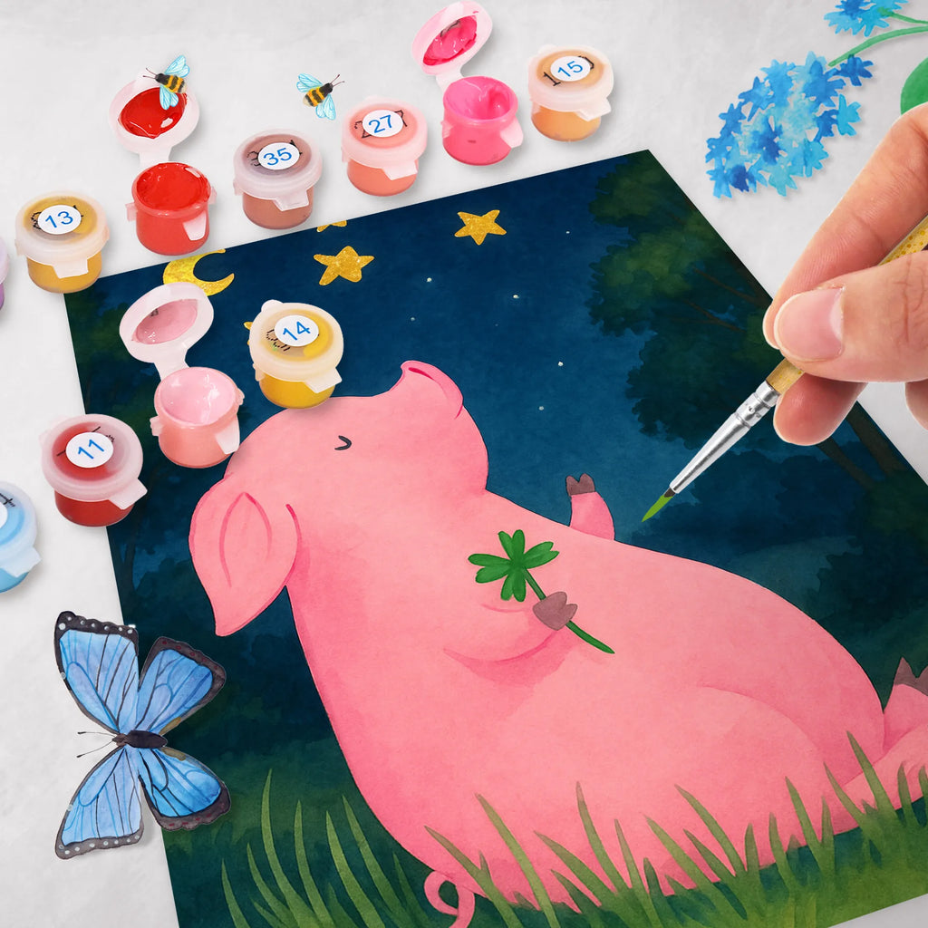 Malowanie według numerów świnia Szczęście Design Motywy zwierzęce, dobra energia, zabawne powiedzonka, zwierzęta