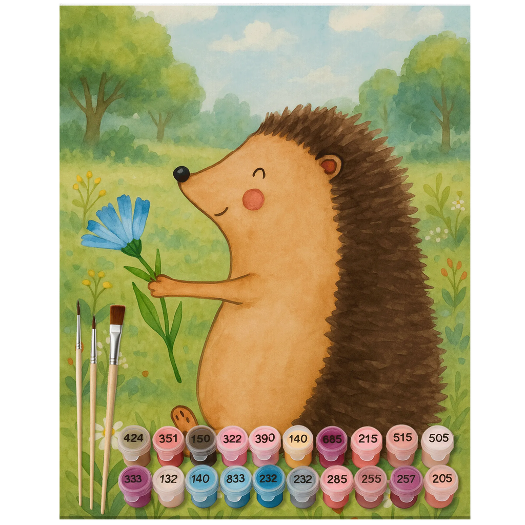 Malen nach Zahlen Igel Blumen Design Kunstwerk, Bastelidee, Malen nach Zahlen, DIY, Baseln, Ausmalbild, Kreativität, Künstler, Malen, Tiermotive, Gute Laune, lustige Sprüche, Tiere, Igel, krank, Besuch, Krankenhaus, Gute Besserung, Genesungswünsche, Krankheit