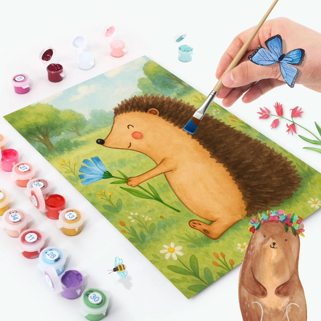 Malen nach Zahlen Igel Blumen Design Kunstwerk, Bastelidee, Malen nach Zahlen, DIY, Baseln, Ausmalbild, Kreativität, Künstler, Malen, Tiermotive, Gute Laune, lustige Sprüche, Tiere, Igel, krank, Besuch, Krankenhaus, Gute Besserung, Genesungswünsche, Krankheit