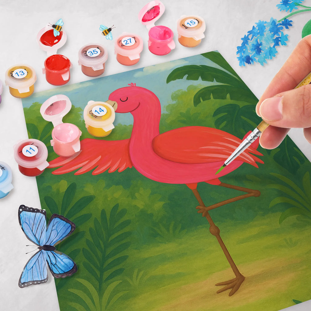 Malen nach Zahlen Flamingo Yoga Design Kunstwerk, Malen nach Zahlen, Ausmalbild, Flamingo, Yoga, Tiefenentspannung, Ärger, Vogel, Namaste, Yoga-Übung, Entspannung, Achtsamkeit, Aufregen