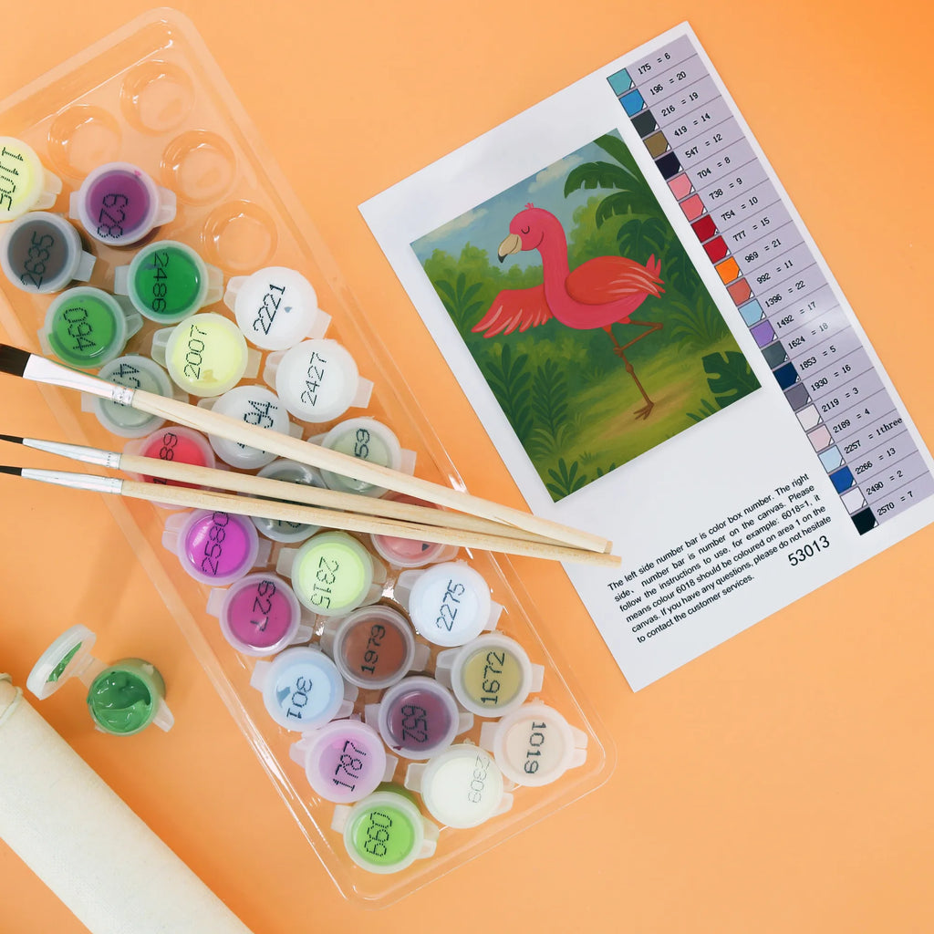 Malen nach Zahlen Flamingo Yoga Design Kunstwerk, Malen nach Zahlen, Ausmalbild, Flamingo, Yoga, Tiefenentspannung, Ärger, Vogel, Namaste, Yoga-Übung, Entspannung, Achtsamkeit, Aufregen