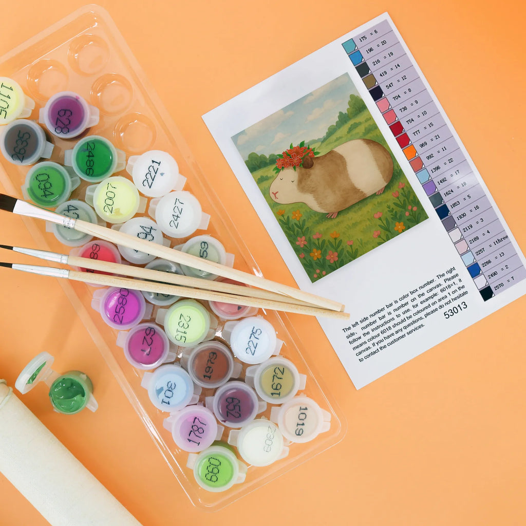 Paint by Numbers Guinea pig wisdom Design Bastelidee, Kunstwerk, Malen, Ausmalbild, Baseln, DIY, Malen nach Zahlen, Kreativität, Künstler, Tiermotive, Gute Laune, lustige Sprüche, Tiere, Wunderland, Motivation, Meerie, Realität, Weisheit, Wunder, Spruch, Meerschweinchen, Meeries, Blumenkind