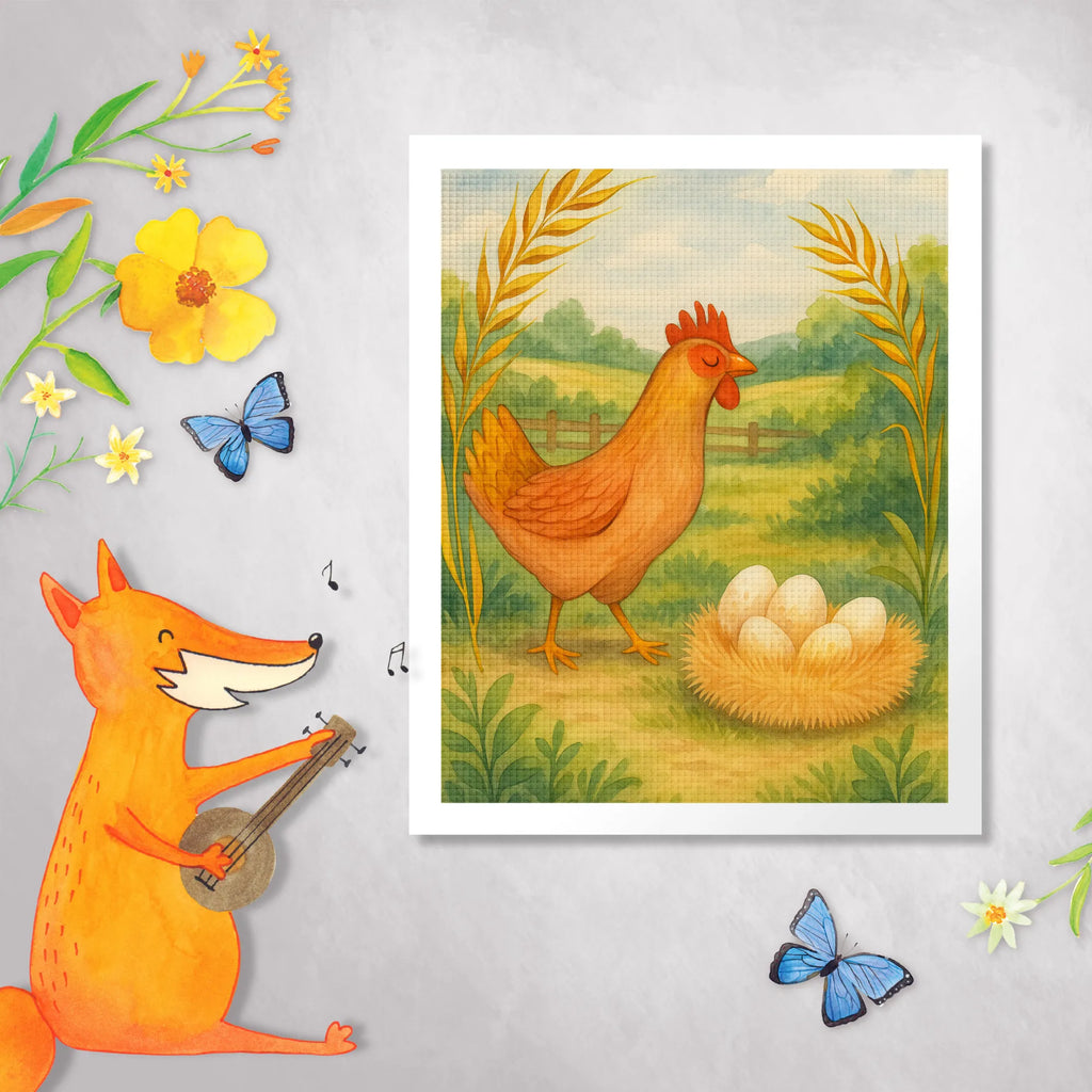 Diamond Painting Chicken Proud Design farm, farm animals, animals, eggs, cock, yard, magic, chicken, birth, pregnancy, saying, country life, motivation, hen