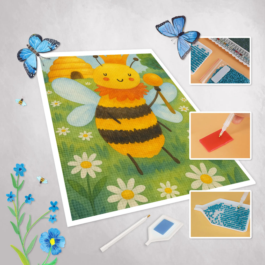 Obraz diamentowy pszczoła król Design Biedronka, Os, Trzmiel