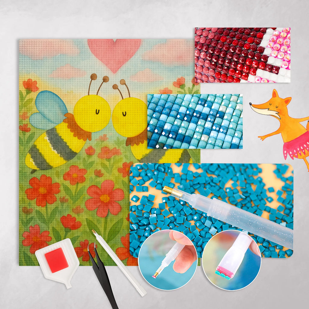 Diamond Painting Biene Liebe Design Kreativität, DIY, Diamond Painting, Kristallbild, Biene, Wespe, Hummel