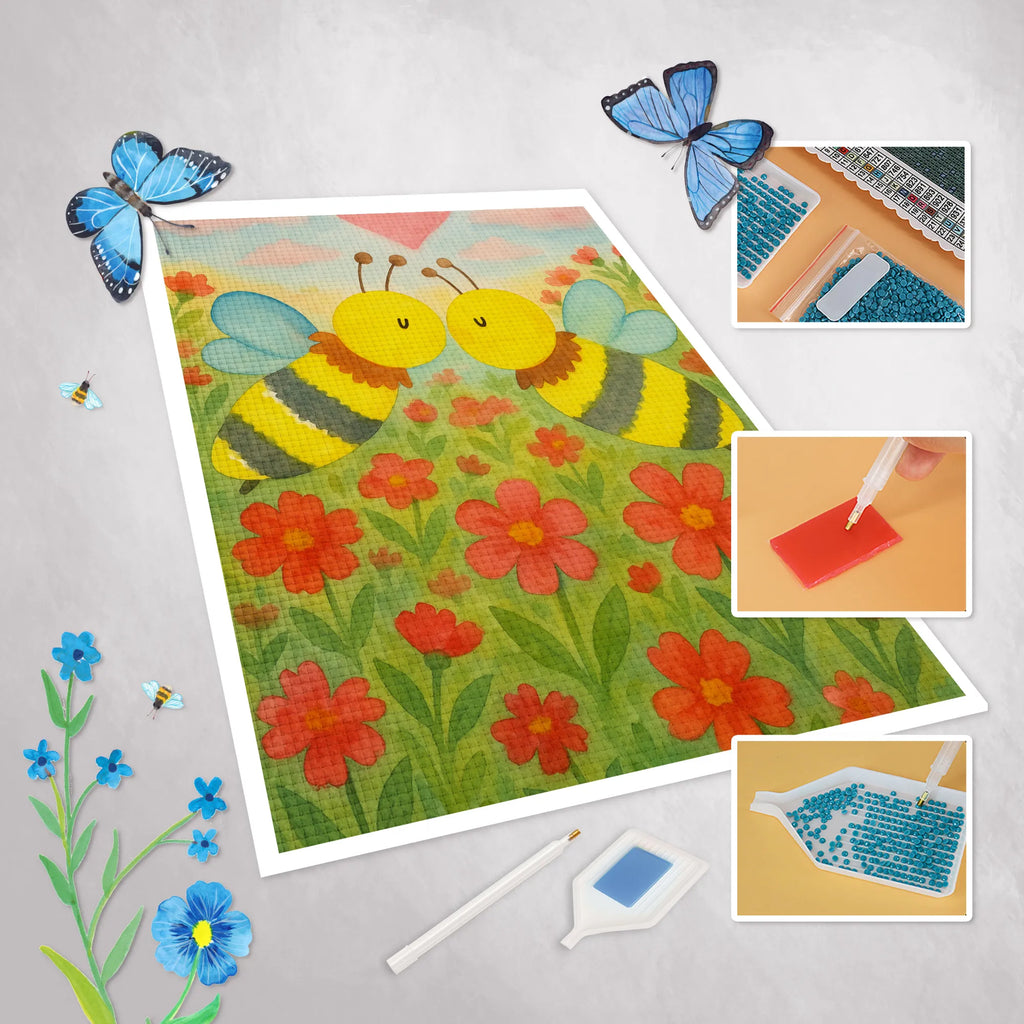 Diamond Painting Biene Liebe Design Kreativität, DIY, Diamond Painting, Kristallbild, Biene, Wespe, Hummel