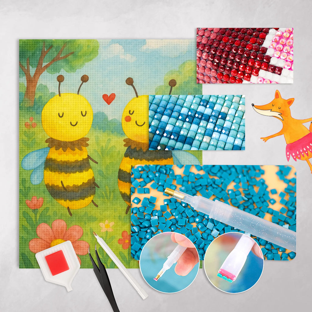 Diamond Painting bee In love Design Bee, wasp, bumblebee