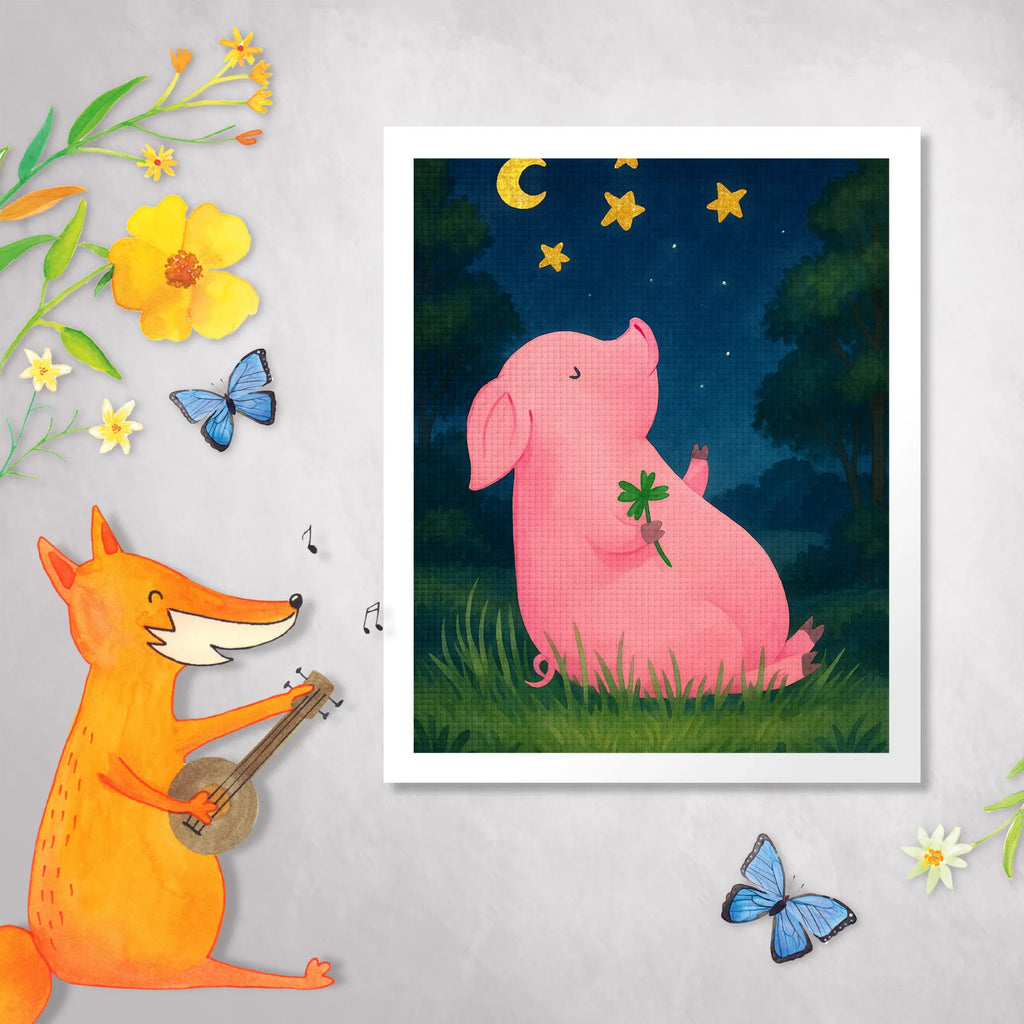 Diamond Painting Pig Luck Design small animals, cute, funny, cute animal motives, hand drawn, small world, funny sayings, good mood, happy, gifts, gift ideas, special gifts, animal lover, card, stars, piglet, motivation, dreams, goals, pig, Lucky bastard. Luck, lucky charm, asterisks