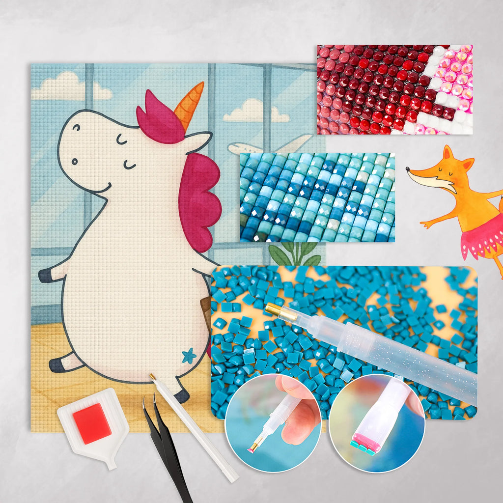 Diamond Painting Einhorn Koffer Design Kristallbild, Diamond Painting, DIY, Kreativität, Einhorn, Einhörner, Einhorn Deko, Unicorn, Verreisen, Erwachsen, unicorn, Koffer, lustig, Reise, Kind, albern, Gepäck, Abenteuer, witzig, Spaß