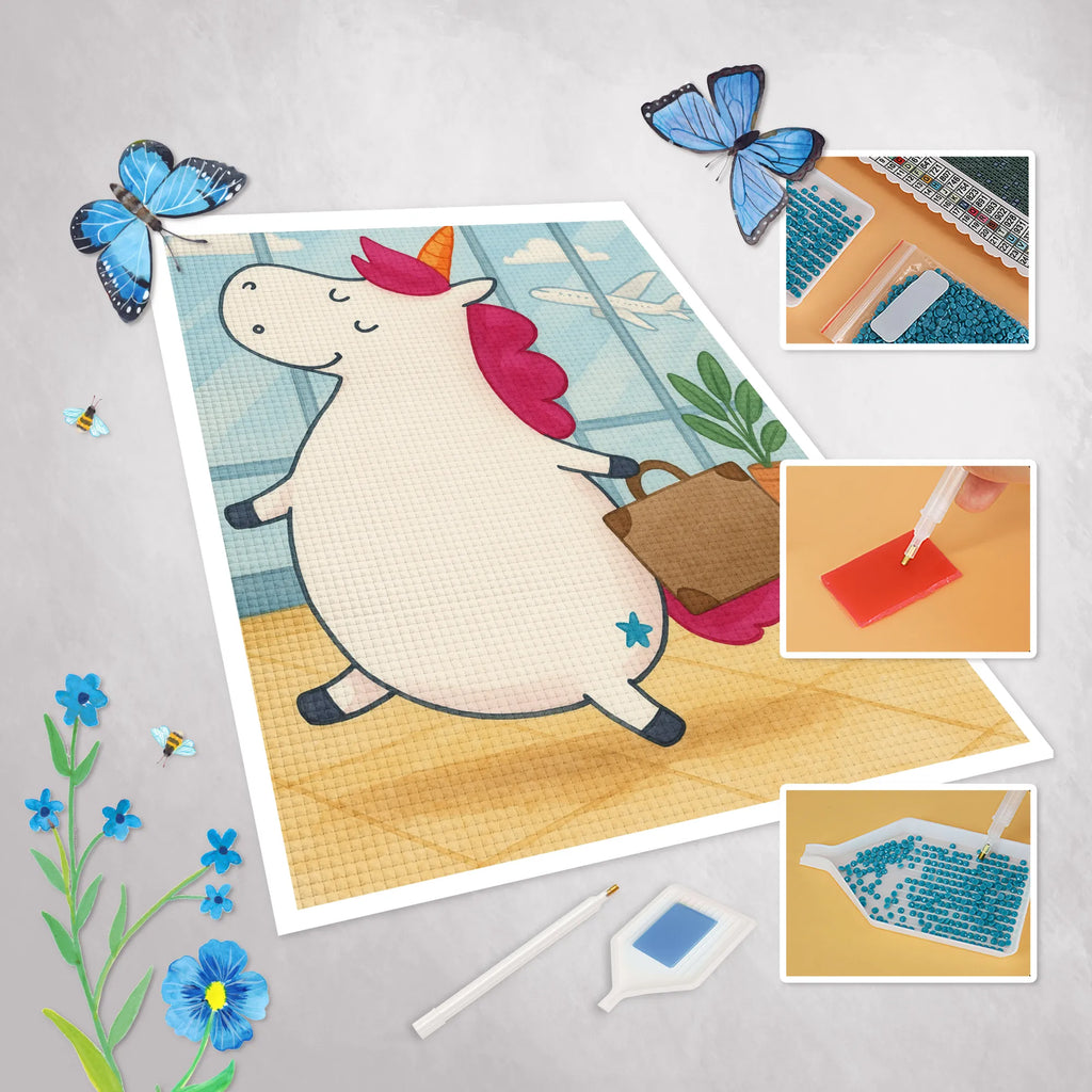 Diamond Painting Einhorn Koffer Design Kristallbild, Diamond Painting, DIY, Kreativität, Einhorn, Einhörner, Einhorn Deko, Unicorn, Verreisen, Erwachsen, unicorn, Koffer, lustig, Reise, Kind, albern, Gepäck, Abenteuer, witzig, Spaß