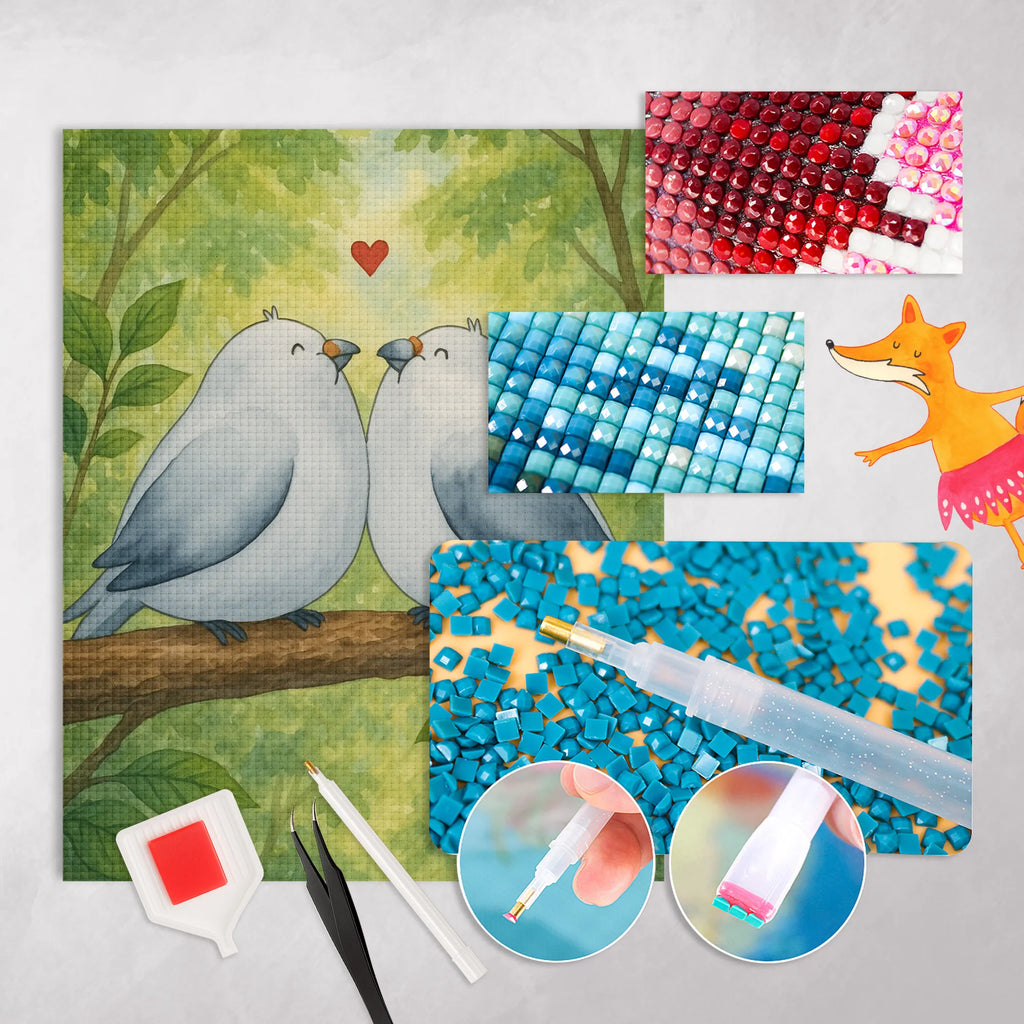 Diamond Painting Turtledoves in love Design Love, Loving, Two, Together, Marriage, Engagement, Proposal of marriage, Love gift, gift for her, gift for him, anniversary gift, Anniversary, In love, Gift Friend, Doves, Married, Engaged, Turtle doves, Friend, Partner, Wedding anniversary, Proof of love, Gift Girlfriend, Gift Wedding, Girlfriend, Turtledove