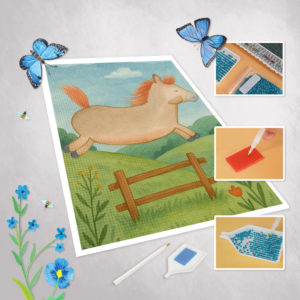 Diamond Painting Horse Jump Design farm, farm animals, animals, horses, horse owner, riding out, pony, horse stable, stable, horse, riding