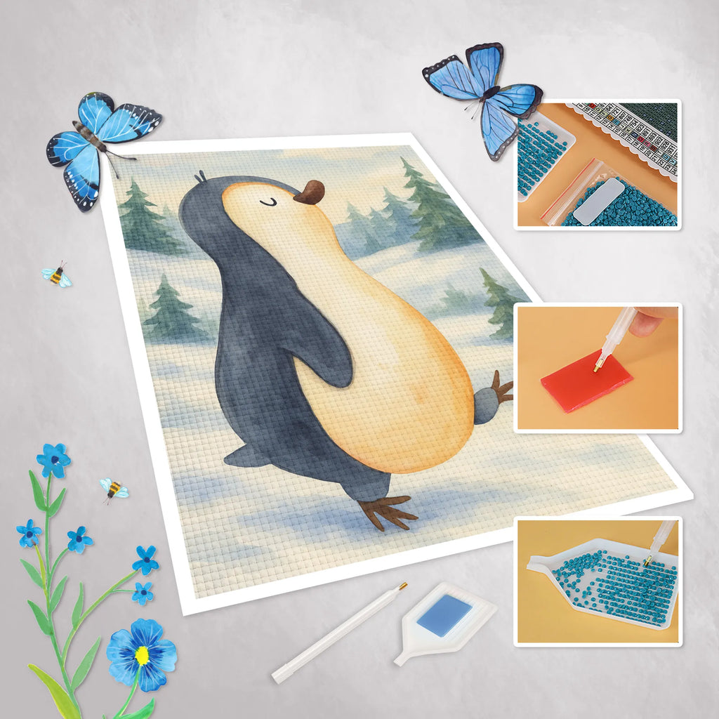 Diamond Painting Pinguin marschieren Design Diamond Painting, DIY, Kristallbild, Kreativität, Pinguin, Schwester, Frühaufsteher, Pinguine, Bruder, Langschläfer, Familie