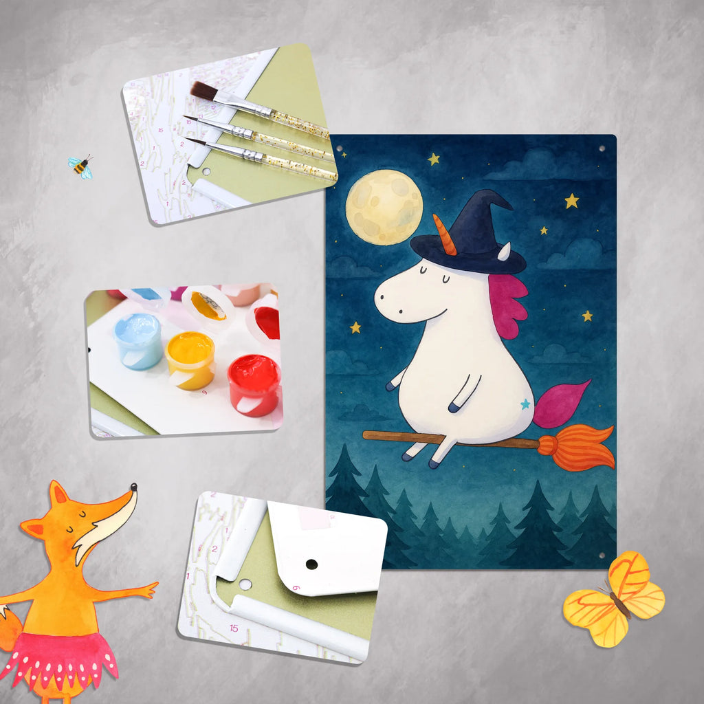 Metalowy szyld do malowania po numerach jednorożec Czarownica Design Jednorożec, jednorożce, dekoracje jednorożca, jednorożec