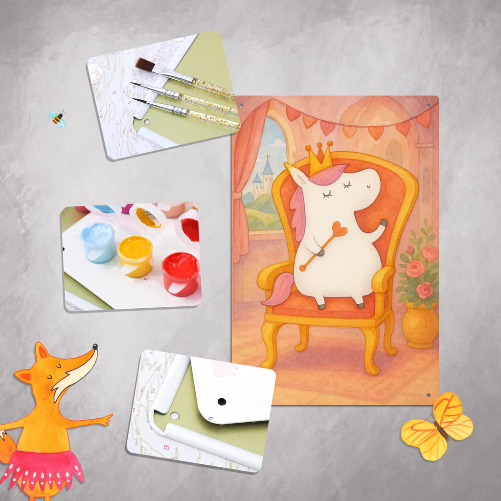 Metalowy szyld do malowania po numerach Jednorożec Księżniczka Design Jednorożec, jednorożce, dekoracje jednorożca, jednorożec