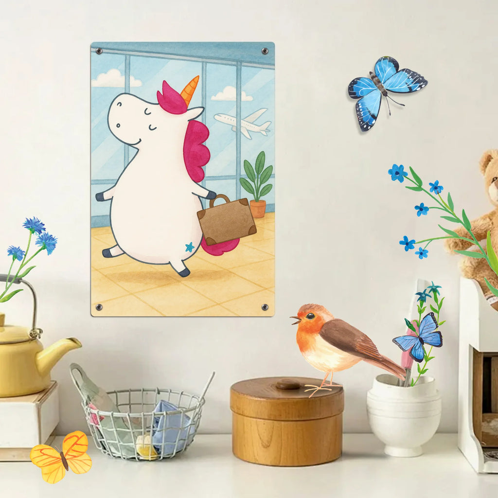 Paint by Numbers Metal Sign unicorn Suitcase Design unicorn, unicorns, adventure, Unicorn, holiday present, suitcase, traveling, traveler gift, travel, luggage