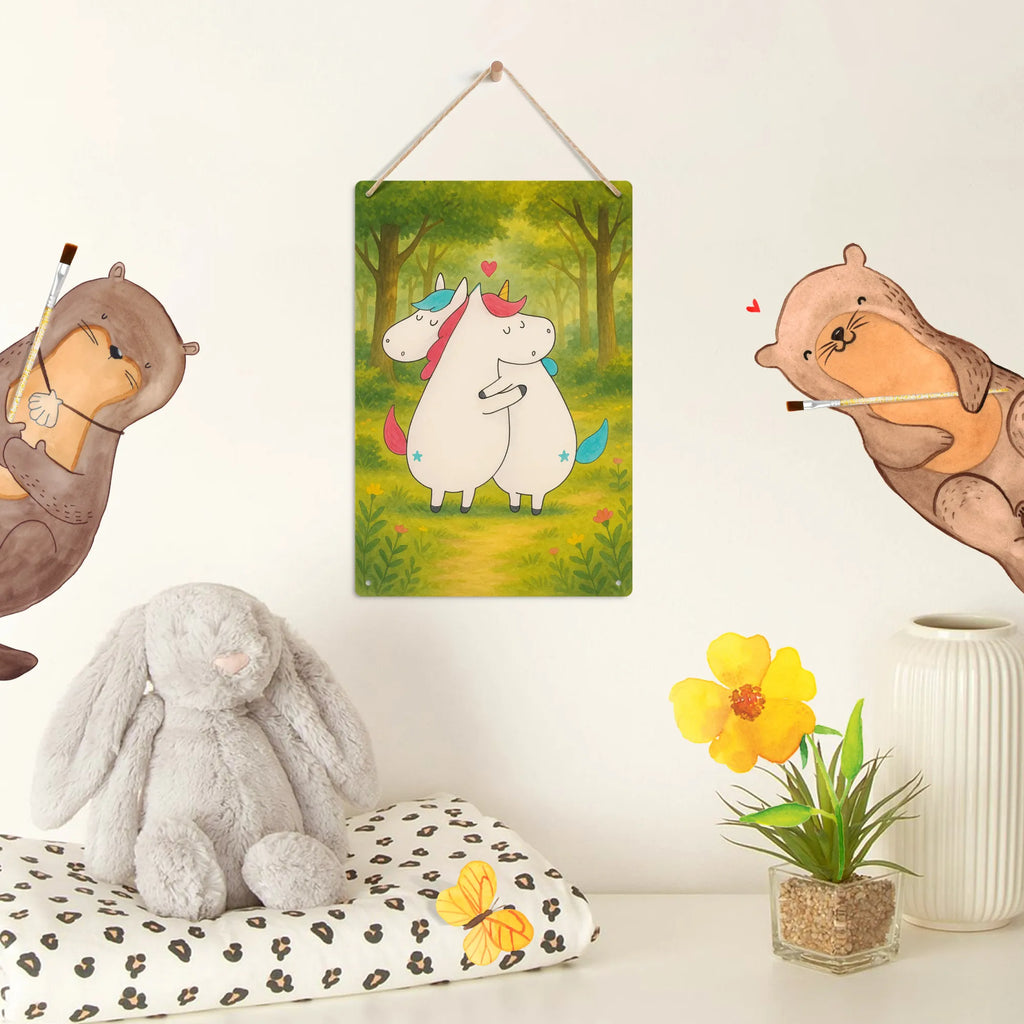 Metalowy szyld do malowania po numerach jednorożec Wiadomość Design Jednorożec, jednorożce, dekoracje jednorożca, jednorożec