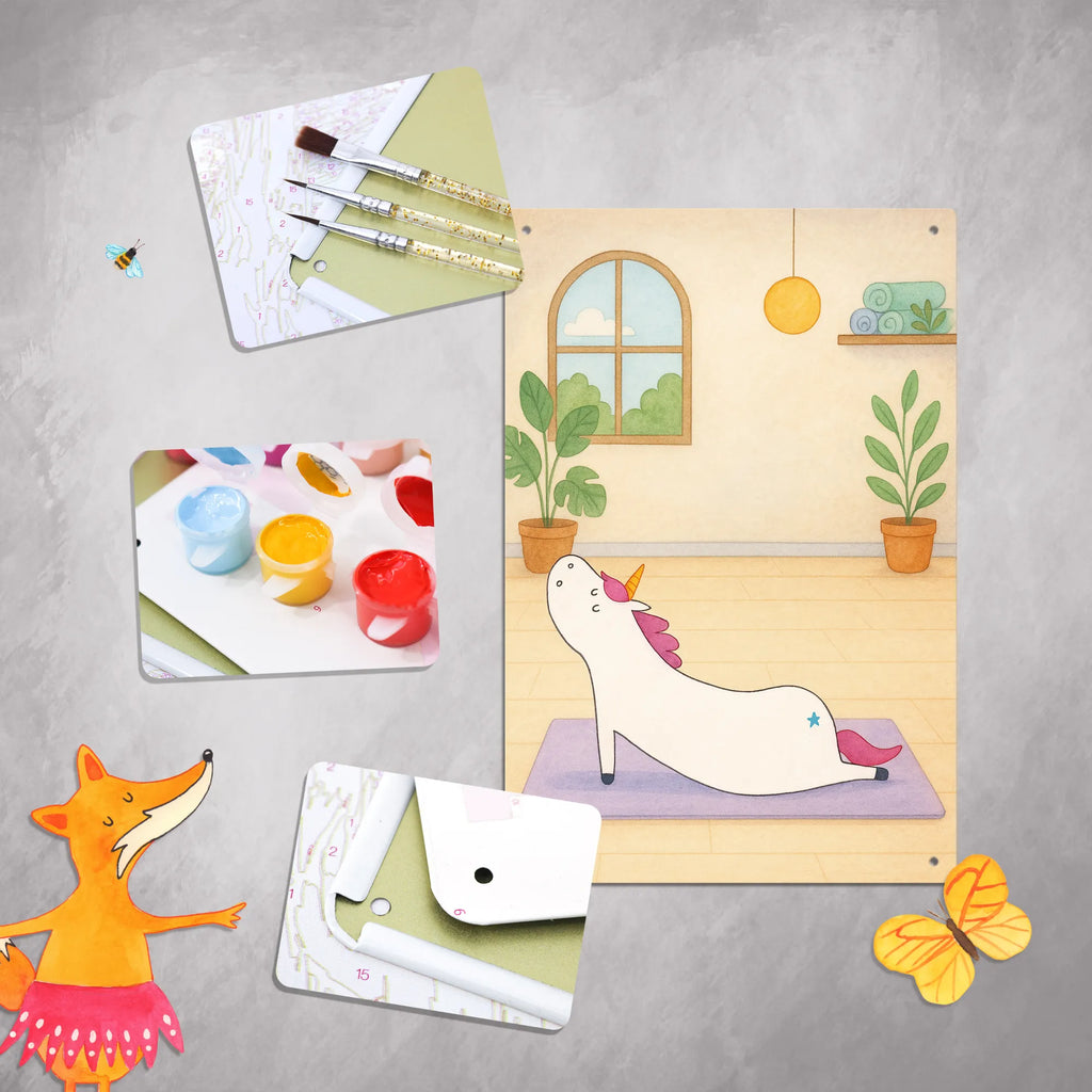 Metalowy szyld do malowania po numerach jednorożec joga Design Jednorożec, jednorożce, dekoracje jednorożca, jednorożec