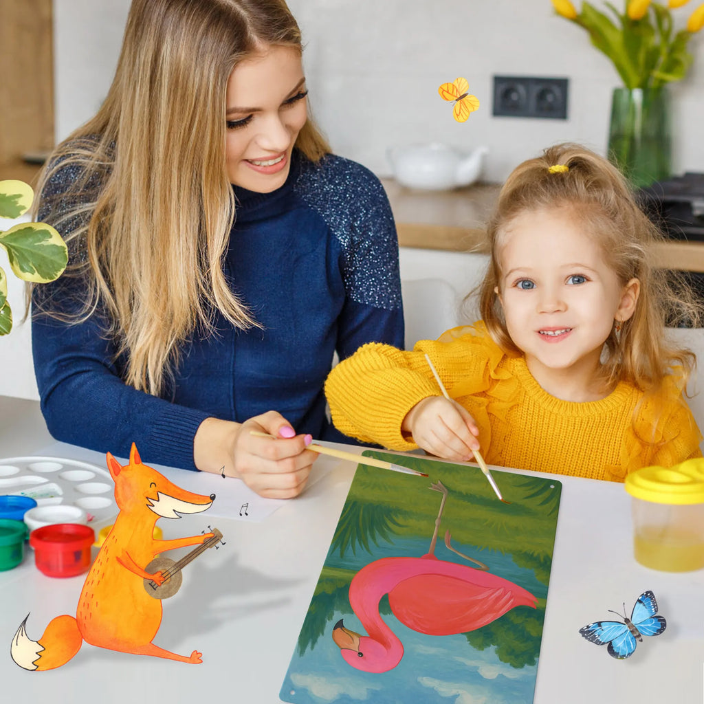 Metalowy szyld do malowania po numerach Flamingo Klasyczny Design Flamingo