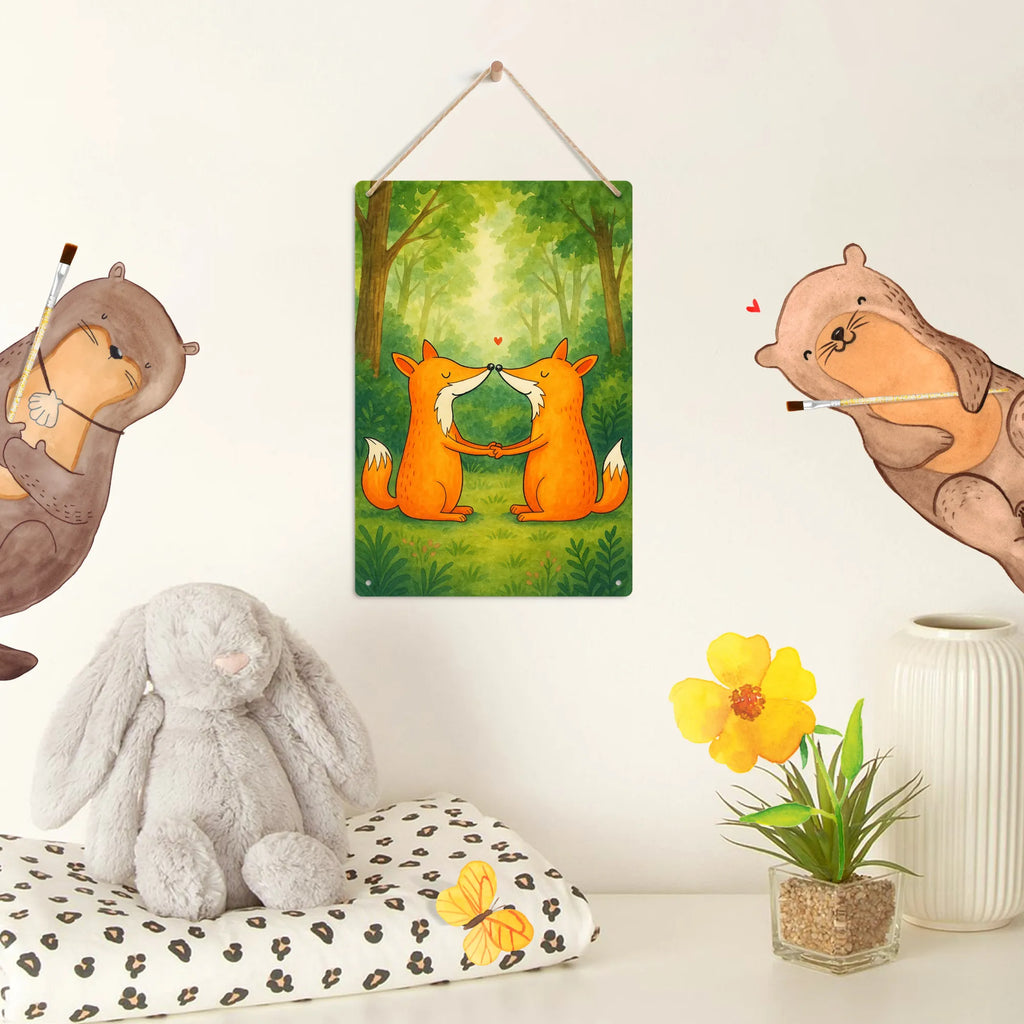 Paint by Numbers Metal Sign foxes Love Design fox, foxes, forest wildlife, clever as a fox, animal lover, partner, lovers, couple, boyfriend, love, marriage, husband, fiancée, wife, proof of love, girlfriend