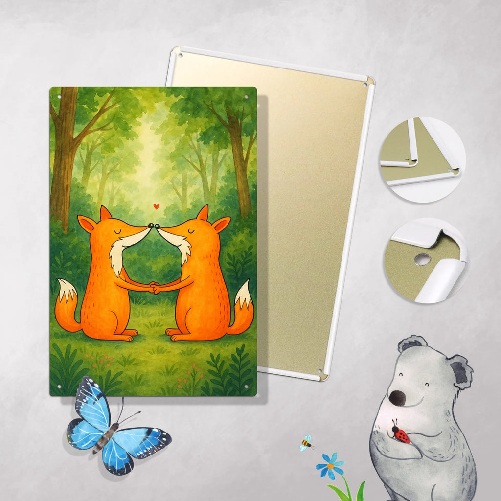 Paint by Numbers Metal Sign foxes Love Design fox, foxes, forest wildlife, clever as a fox, animal lover, partner, lovers, couple, boyfriend, love, marriage, husband, fiancée, wife, proof of love, girlfriend