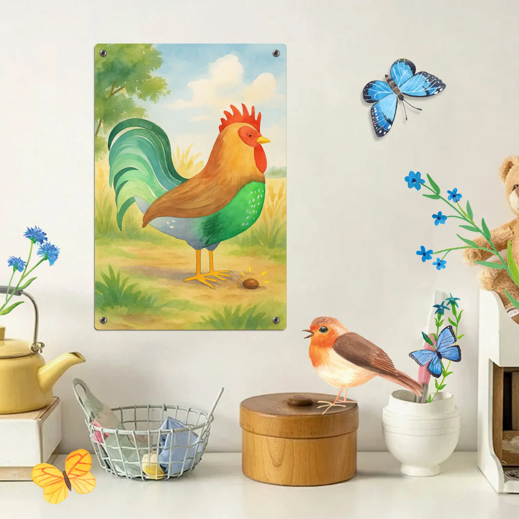 Metalowy szyld do malowania po numerach kogut ziarno Design Gospodarstwo, zwierzęta gospodarskie, rolnik, rolniczka