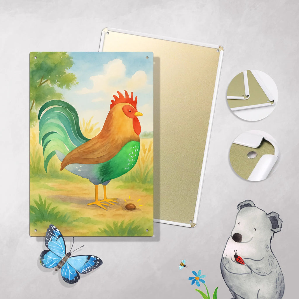 Metalowy szyld do malowania po numerach kogut ziarno Design Gospodarstwo, zwierzęta gospodarskie, rolnik, rolniczka