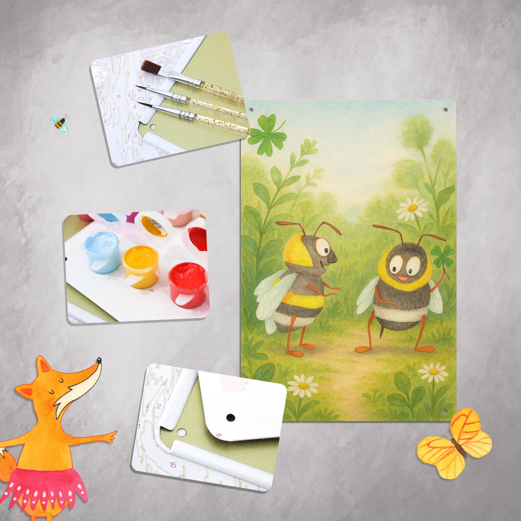 Metalowy szyld do malowania po numerach pszczoły para Design Miłość, partner, przyjaciel, przyjaciółka, mąż, żona, wesele, zaręczyny, prośba o rękę, prezent miłosny, rocznica, dzień ślubu