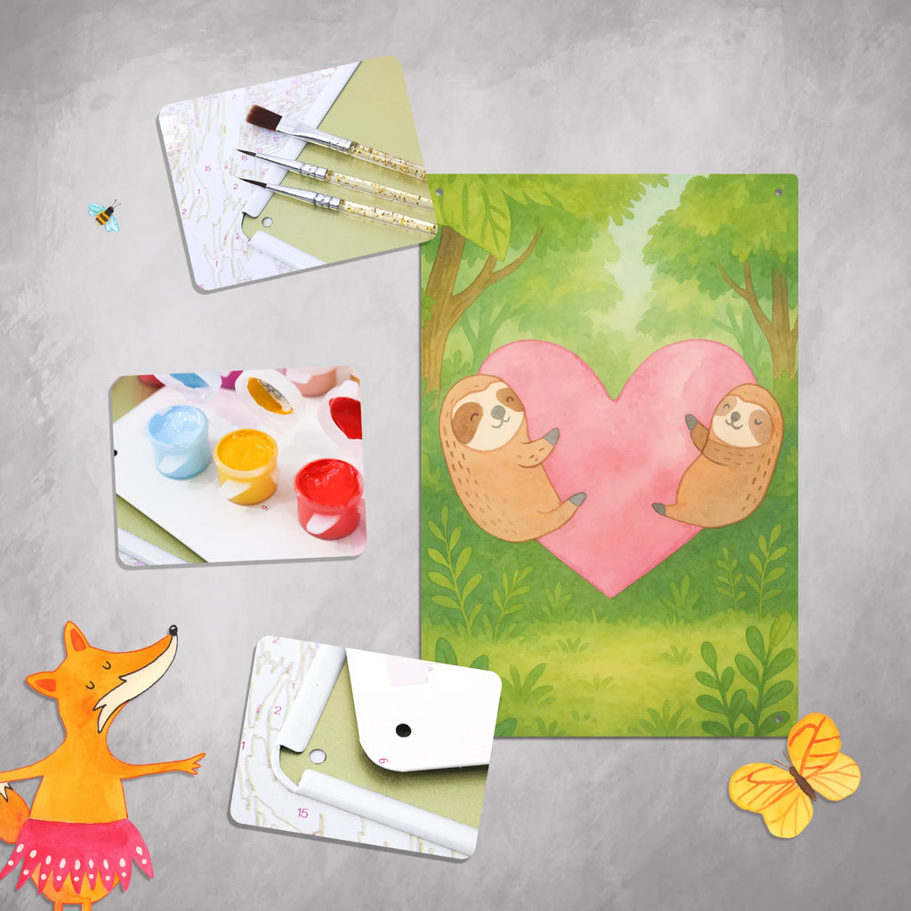 Metalowy szyld do malowania po numerach leniwce Serce Design Miłość, partner, przyjaciel, przyjaciółka, mąż, żona, wesele, zaręczyny, prośba o rękę, prezent miłosny, rocznica, dzień ślubu