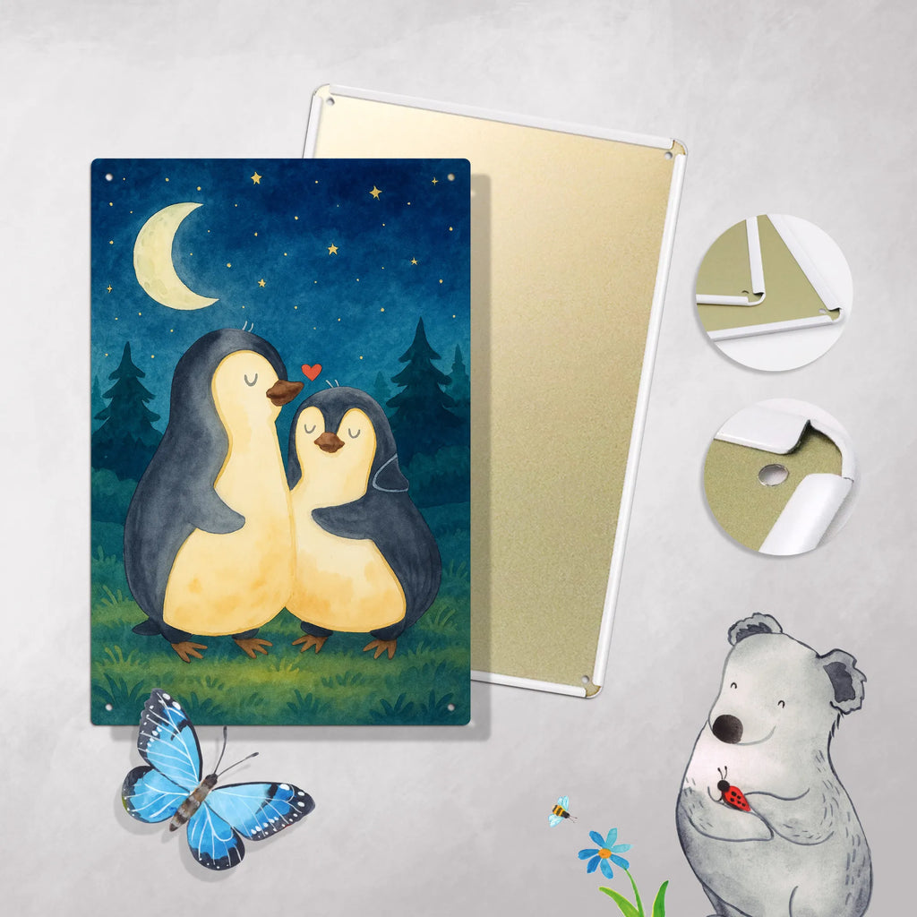 Metalowy szyld do malowania po numerach pingwiny zasypianie Design Miłość, partner, przyjaciel, przyjaciółka, mąż, żona, wesele, zaręczyny, prośba o rękę, prezent miłosny, rocznica, dzień ślubu