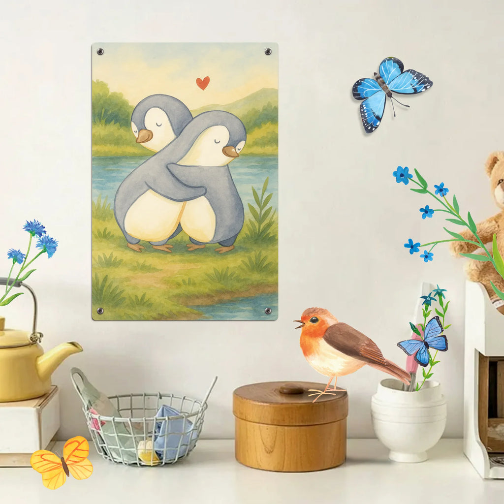 Paint by Numbers Metal Sign penguins Cuddle Design Love, Loving, Two, Together, Marriage, Engagement, Proposal of marriage, Love gift, gift for her, gift for him, anniversary gift, Valentine&#39;s Day Gift for Women Love Gift Anniversary Wedding Anniversary Party Favor Gift for Girlfriend Gift for Partner Boyfriend Gift Token of Love for Men for Husband