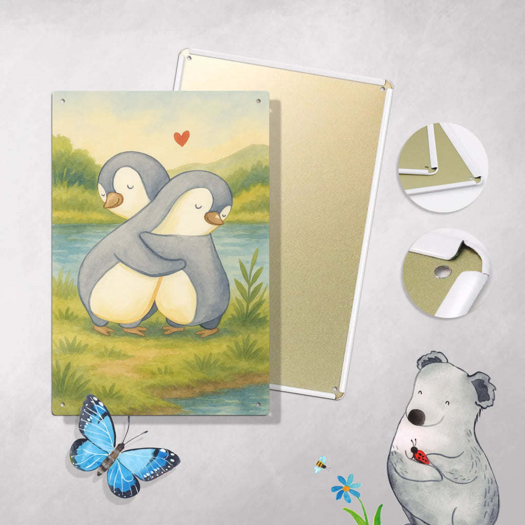 Paint by Numbers Metal Sign penguins Cuddle Design Love, Loving, Two, Together, Marriage, Engagement, Proposal of marriage, Love gift, gift for her, gift for him, anniversary gift, Valentine&#39;s Day Gift for Women Love Gift Anniversary Wedding Anniversary Party Favor Gift for Girlfriend Gift for Partner Boyfriend Gift Token of Love for Men for Husband