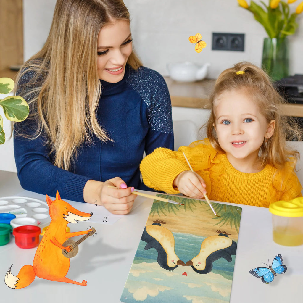 Metalowy szyld do malowania po numerach Pingwiny Pocałunek Design Miłość, partner, przyjaciel, przyjaciółka, mąż, żona, wesele, zaręczyny, prośba o rękę, prezent miłosny, rocznica, dzień ślubu