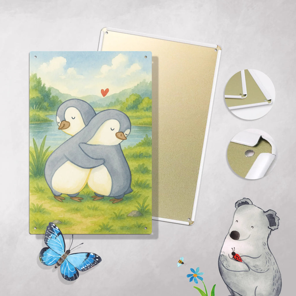 Paint by Numbers Metal Sign penguins Cuddle Design Love, Loving, Two, Together, Marriage, Engagement, Proposal of marriage, Love gift, gift for her, gift for him, anniversary gift, Valentine&#39;s Day Gift for Women Love Gift Anniversary Wedding Anniversary Party Favor Gift for Girlfriend Gift for Partner Boyfriend Gift Token of Love for Men for Husband