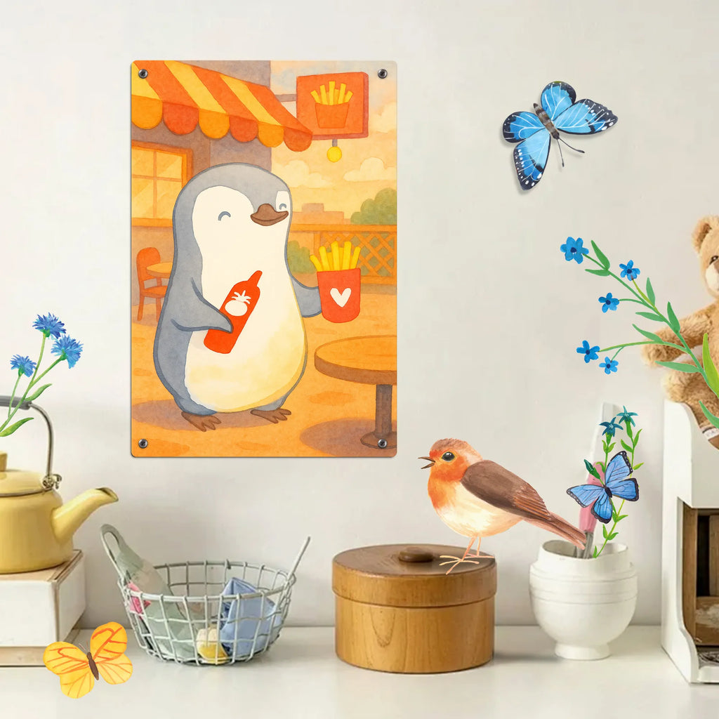 Paint by Numbers Metal Sign penguin French fries Design Love, Loving, Two, Together, Marriage, Engagement, Proposal of marriage, Love gift, gift for her, gift for him, anniversary gift, Valentine&#39;s Day Gift for Women Love Gift Anniversary Wedding Anniversary Party Favor Gift for Girlfriend Gift for Partner Boyfriend Gift Token of Love for Men for Husband