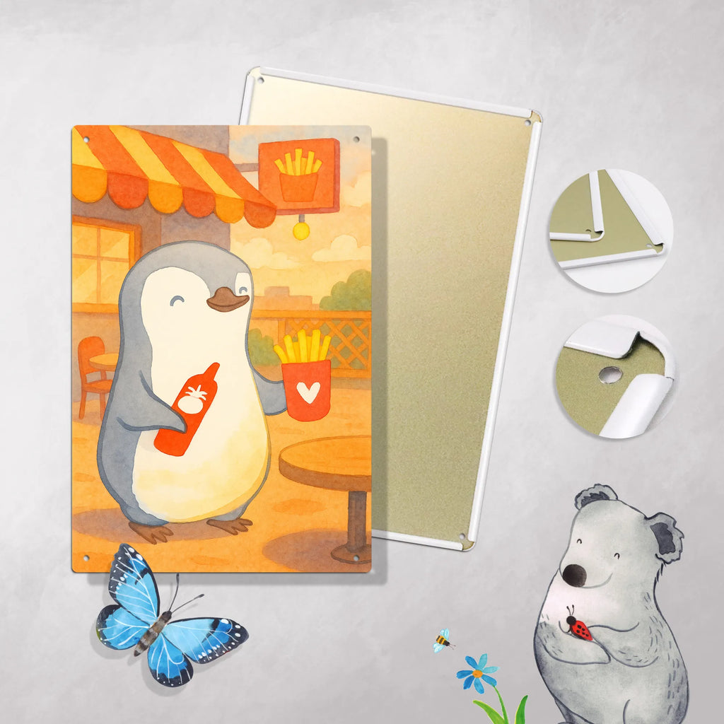 Paint by Numbers Metal Sign penguin French fries Design Love, Loving, Two, Together, Marriage, Engagement, Proposal of marriage, Love gift, gift for her, gift for him, anniversary gift, Valentine&#39;s Day Gift for Women Love Gift Anniversary Wedding Anniversary Party Favor Gift for Girlfriend Gift for Partner Boyfriend Gift Token of Love for Men for Husband