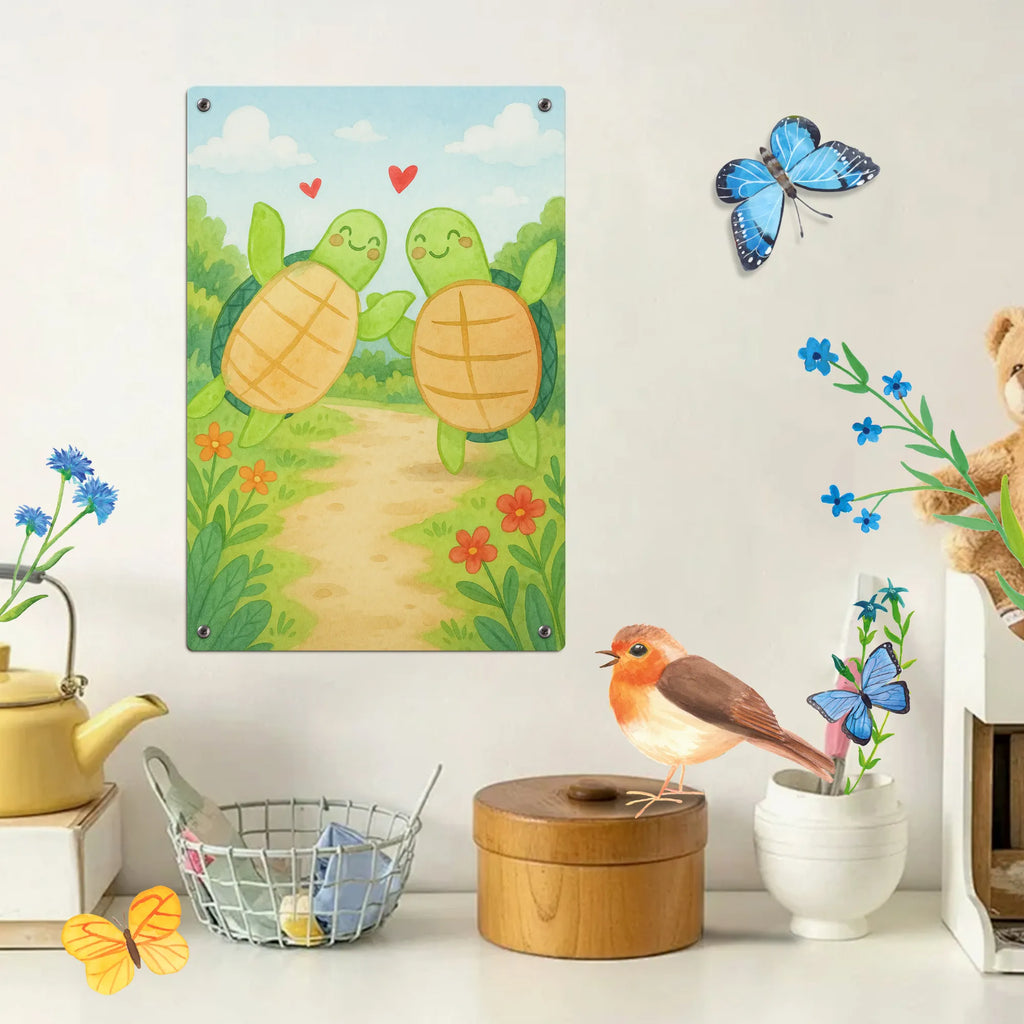 Metalowy szyld do malowania po numerach żółwie para Design Miłość, partner, przyjaciel, przyjaciółka, mąż, żona, wesele, zaręczyny, prośba o rękę, prezent miłosny, rocznica, dzień ślubu