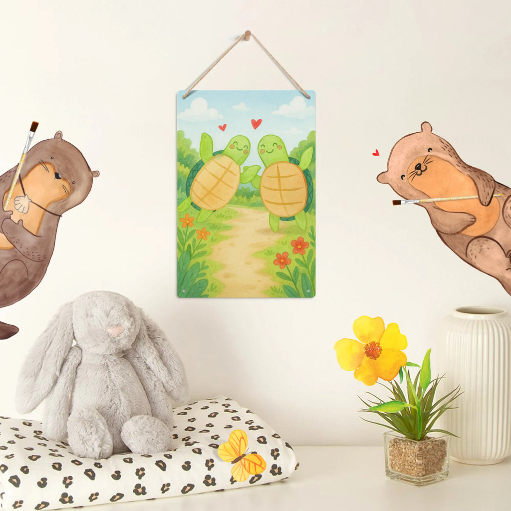 Metalowy szyld do malowania po numerach żółwie para Design Miłość, partner, przyjaciel, przyjaciółka, mąż, żona, wesele, zaręczyny, prośba o rękę, prezent miłosny, rocznica, dzień ślubu