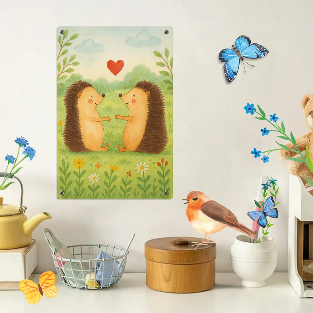 Metalowy szyld do malowania po numerach Miłość jeży Design Miłość, partner, przyjaciel, przyjaciółka, mąż, żona, wesele, zaręczyny, prośba o rękę, prezent miłosny, rocznica, dzień ślubu