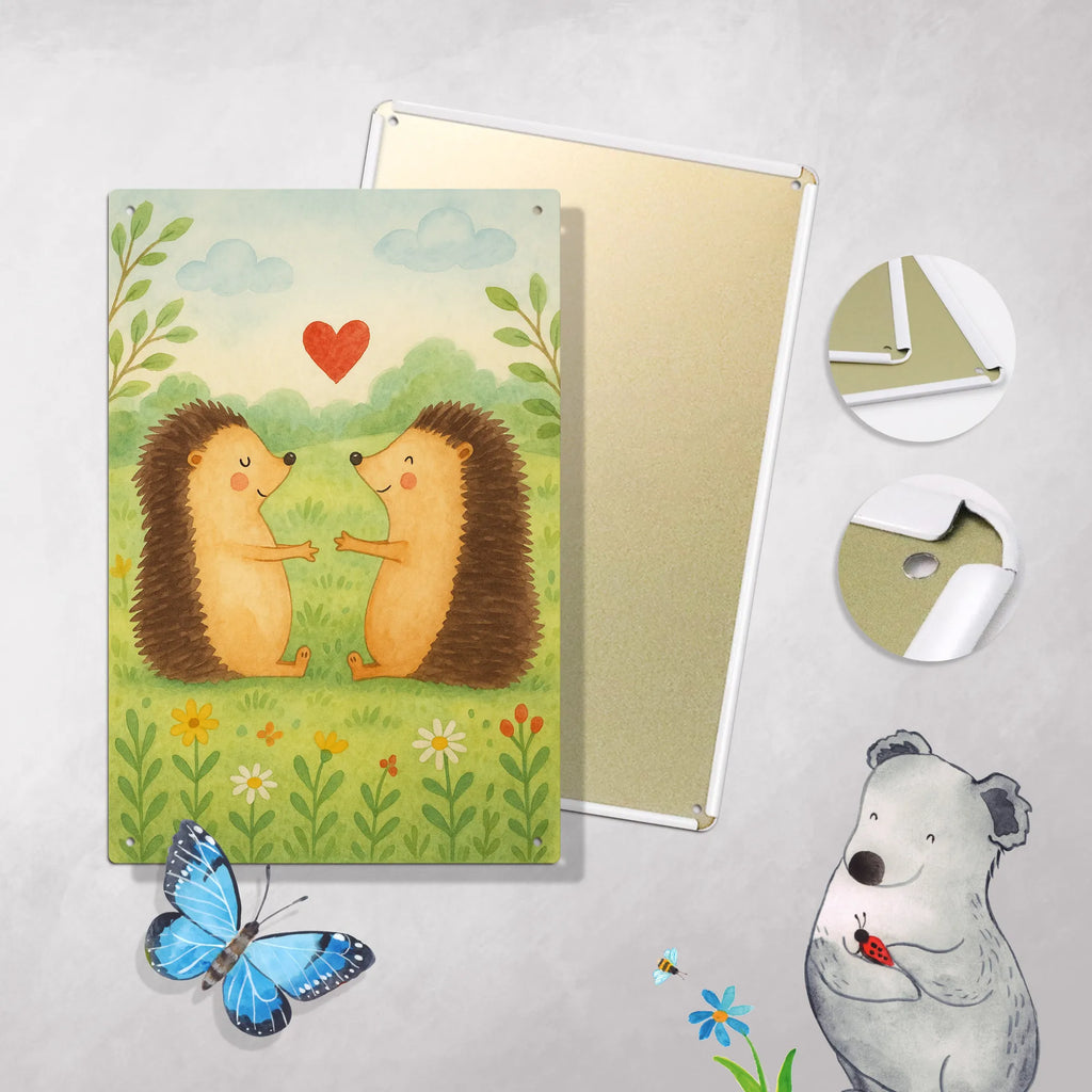 Metalowy szyld do malowania po numerach Miłość jeży Design Miłość, partner, przyjaciel, przyjaciółka, mąż, żona, wesele, zaręczyny, prośba o rękę, prezent miłosny, rocznica, dzień ślubu