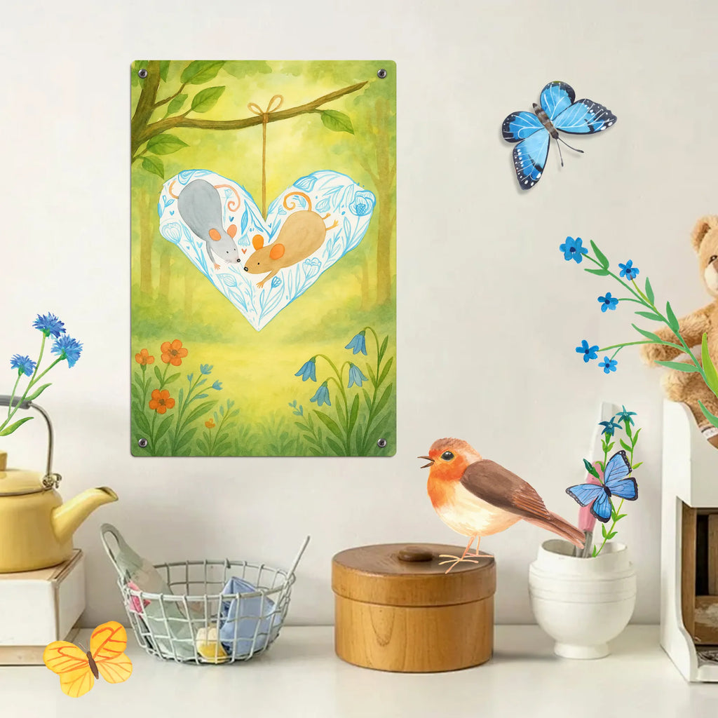 Paint by Numbers Metal Sign Mice heart Design Love, Loving, Two, Together, Marriage, Engagement, Proposal of marriage, Love gift, gift for her, gift for him, anniversary gift, love, mice, favourite person, engagement, love message, love gift, gift for two, togetherness, proof of love, anniversary, mouse, wedding