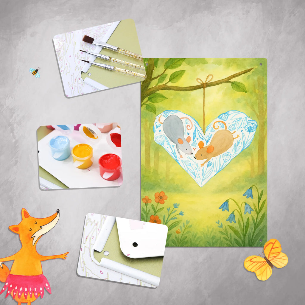 Paint by Numbers Metal Sign Mice heart Design Love, Loving, Two, Together, Marriage, Engagement, Proposal of marriage, Love gift, gift for her, gift for him, anniversary gift, love, mice, favourite person, engagement, love message, love gift, gift for two, togetherness, proof of love, anniversary, mouse, wedding