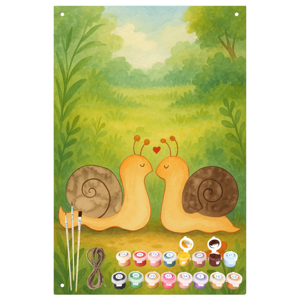 Paint by Numbers Metal Sign Snails in love Design Love, Loving, Two, Together, Marriage, Engagement, Proposal of marriage, Love gift, gift for her, gift for him, anniversary gift